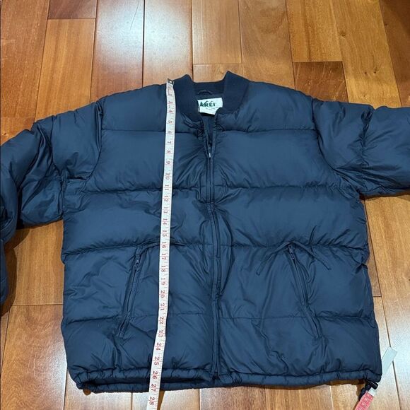 REI Men’s Vintage Navy Blue Goose Down Bomber Outdoor Puffer Jacket size XL - Picture 8 of 9